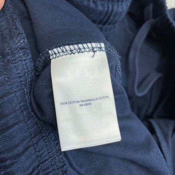 NWOT Lands' End Men's 3XL Navy Blue Lounge Pants Cotton Elastic Waist - Picture 4 of 7